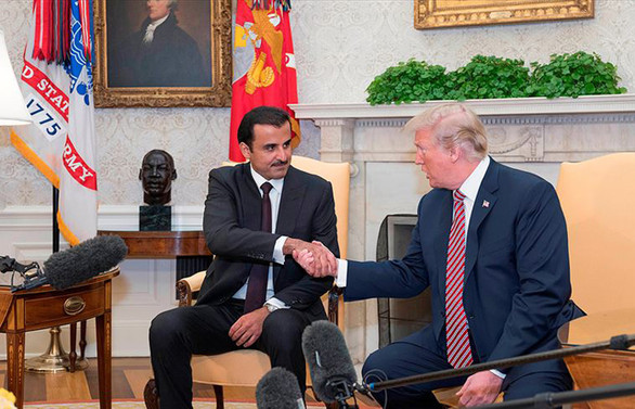 Trump ile Katar Emiri Şeyh Temim'den iş birliği mesajları