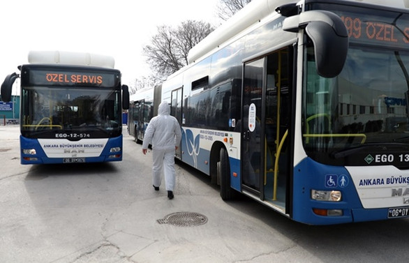 Ankara'da toplu taşımada maske ve dezenfektan zorunluluğu
