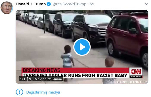 Twitter'dan Trump'ın paylaşımına manipüle edilmiş medya etiketi
