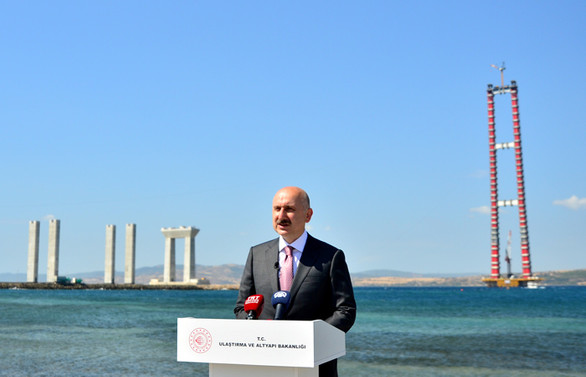 Bakan Karaismailoğlu, 1915 Çanakkale Köprüsü inşaatını inceledi