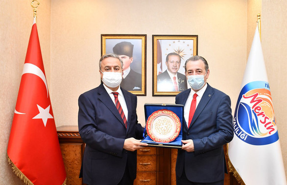 Türkmen Bakan Aydın'dan Mersin Valisi Su'ya ziyaret