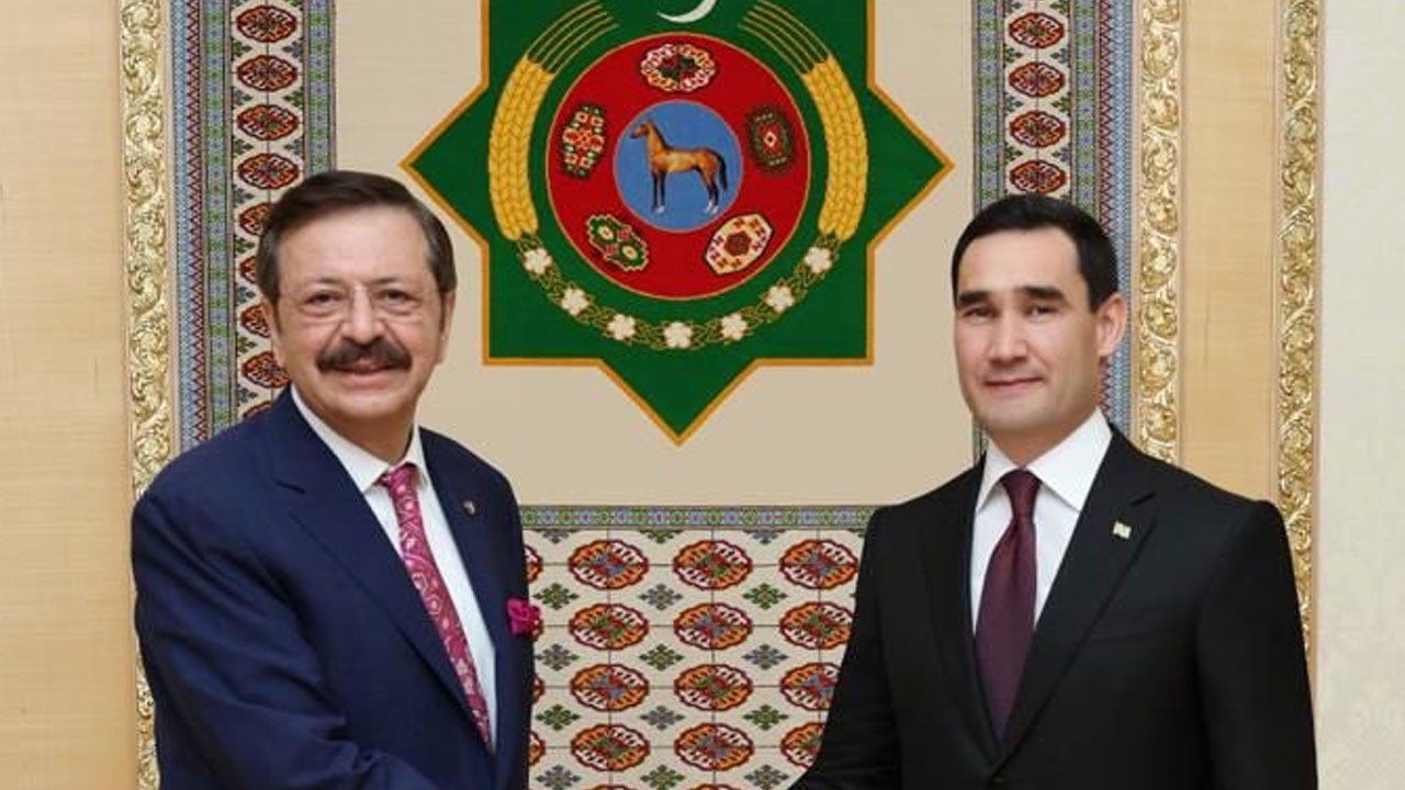 Türkmenistan Devlet Başkanı Berdimuhamedov, TOBB Başkanı Hisarcıklıoğlu’nu kabul etti