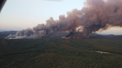 Marmaris'teki orman yangında 30 ev tahliye ediliyor