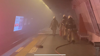 Şişli'de metro istasyonunda yangın