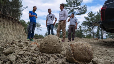 Roma dönemine ait yüzlerce taş gülle bulundu