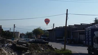 Sıcak hava balonu, hava muhalefeti nedeniyle sürüklendi