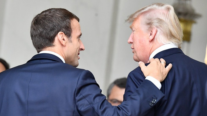 Macron, Trump'la görüştü
