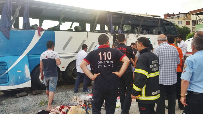 Giresun'da trafik kazası: 38 yaralı