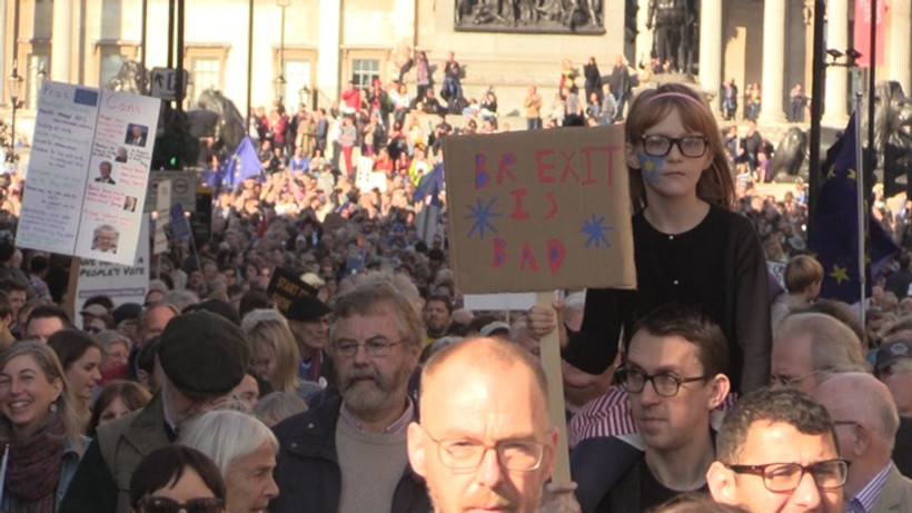 Londra'da yüz binler yeni Brexit referandumu için yürüdü