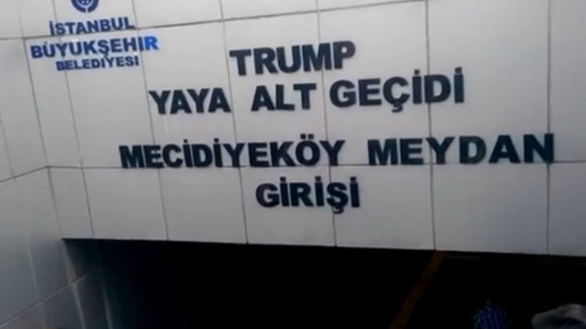 Trump'ın adı alt geçitten kaldırıldı