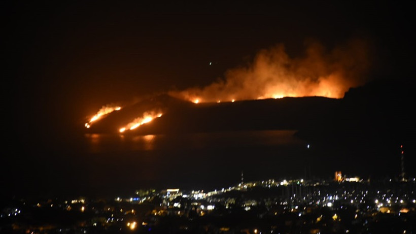 Bodrum'da makilik yangını