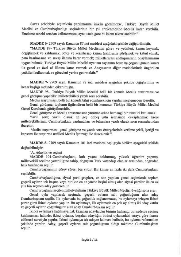 İşte 21 maddelik Yeni Anayasa teklifi - Sayfa 3