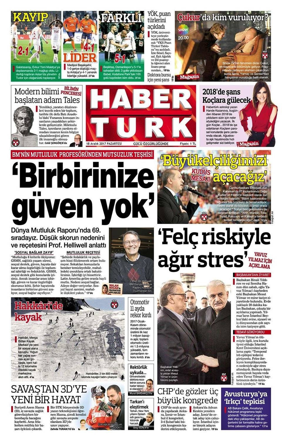 Günün gazete manşetleri (18 Aralık 2017) - Sayfa 4