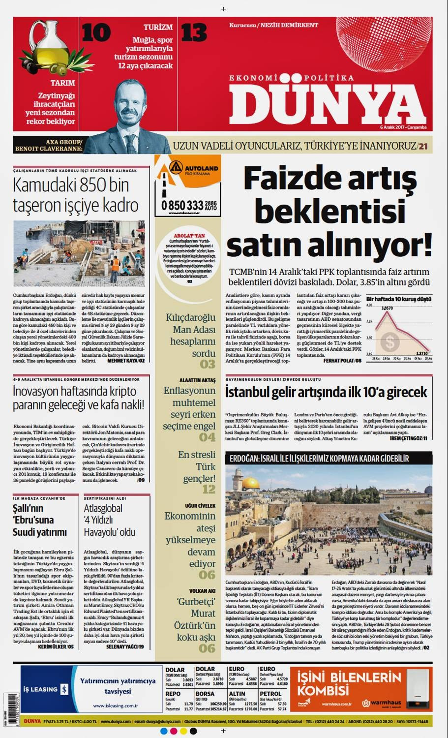 Günün gazete manşetleri ( 6 Aralık 2017) - Sayfa 1