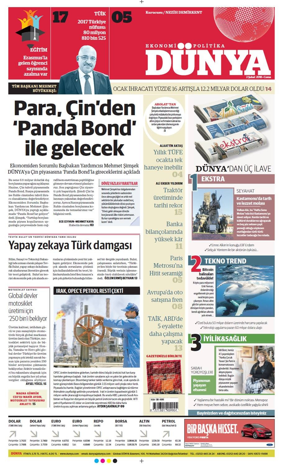 Günün gazete manşetleri (2 Şubat 2018) - Sayfa 1