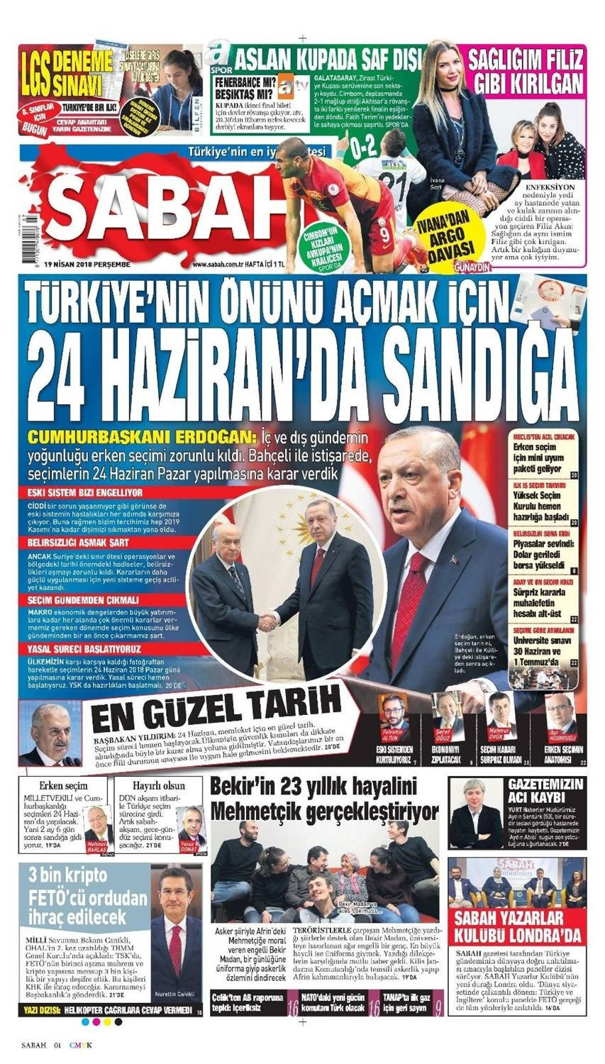 Günün gazete manşetleri (19 Nisan 2018) - Sayfa 3