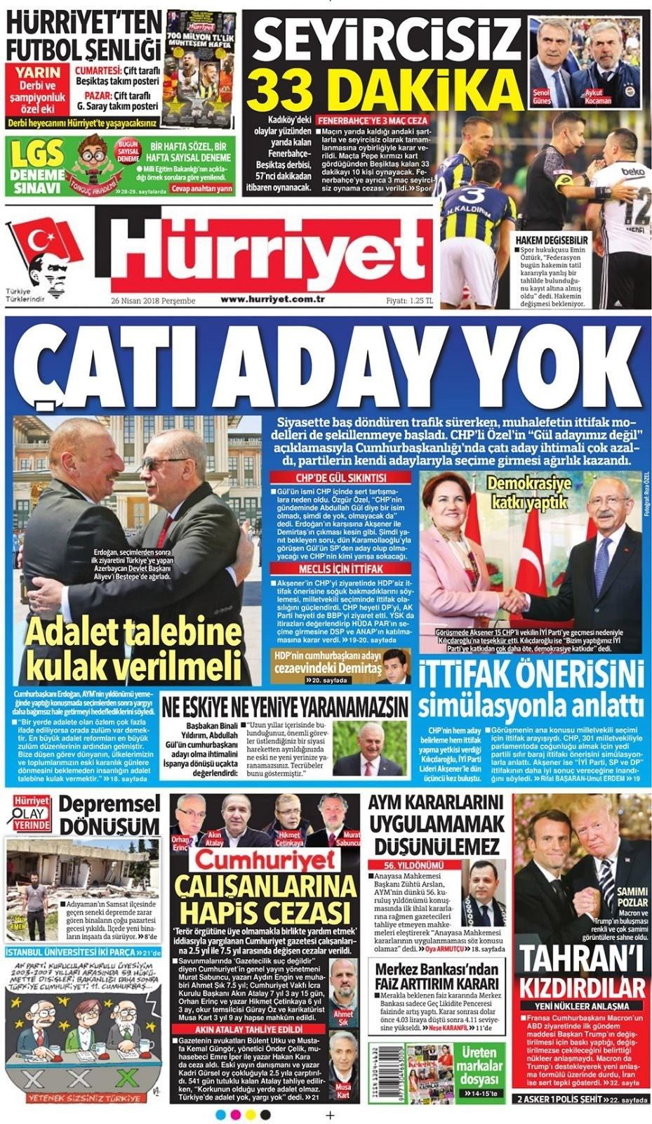 Günün gazete manşetleri (26 Nisan 2018) - Sayfa 2