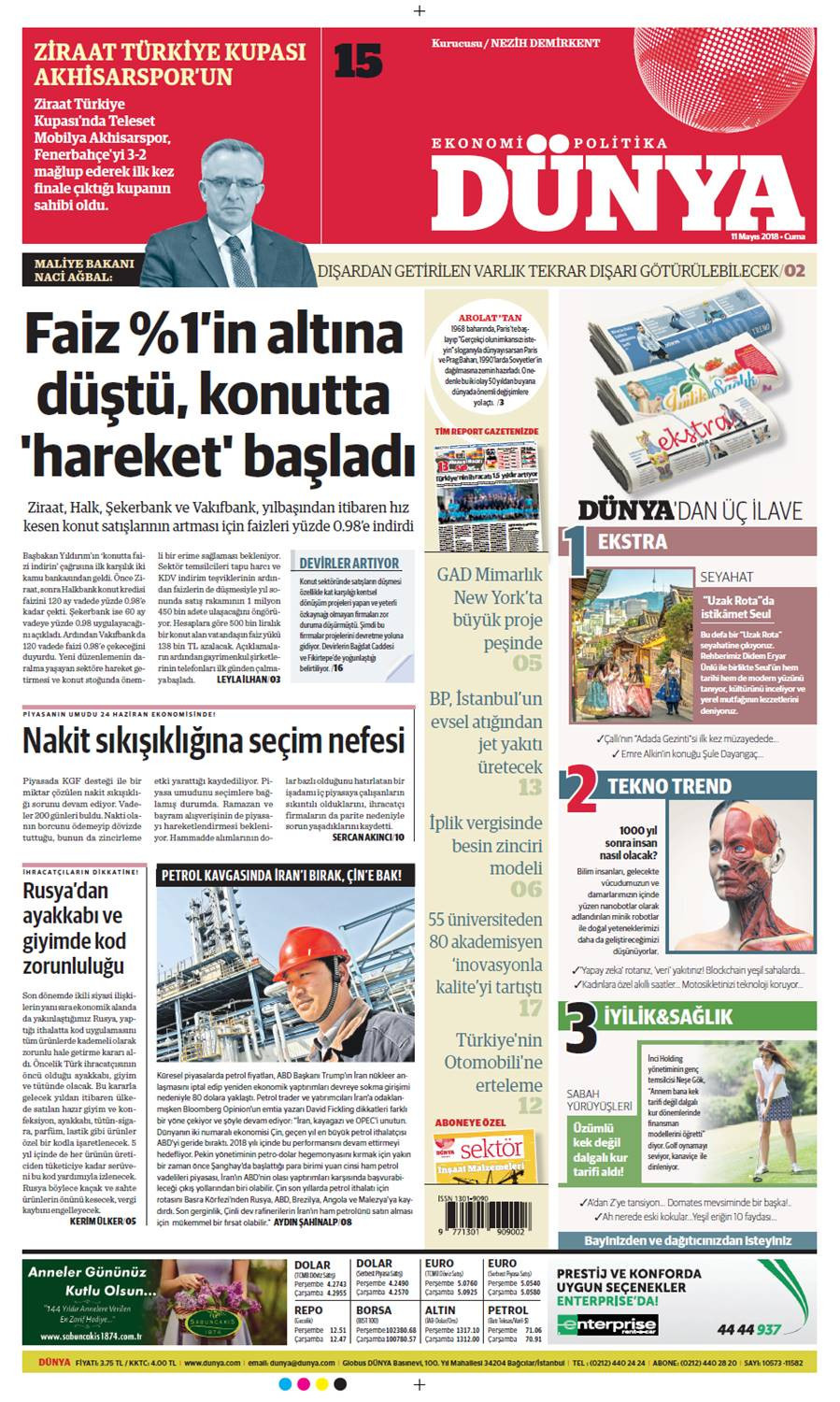 Günün gazete manşetleri (11 Mayıs 2018) - Sayfa 1