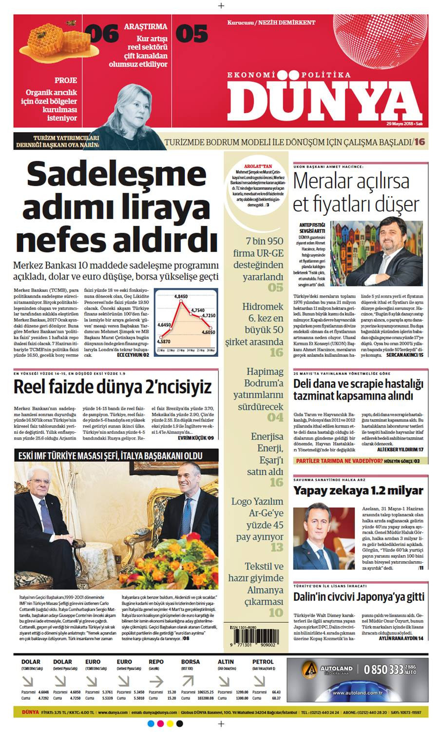 Günün gazete manşetleri (29 Mayıs 2018) - Sayfa 1