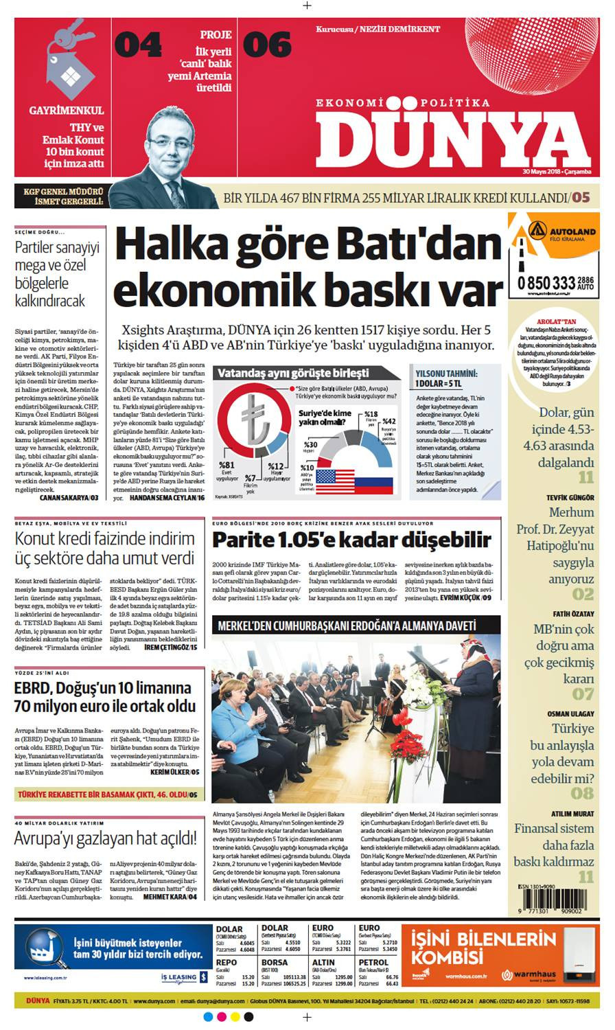 Günün gazete manşetleri (30 Mayıs 2018) - Sayfa 1