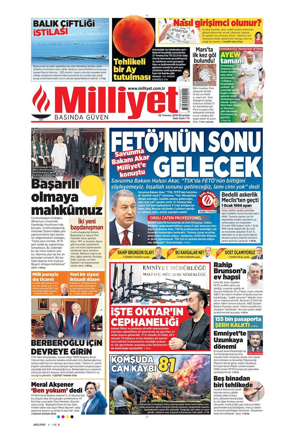Günün gazete manşetleri (26 Temmuz 2018) - Sayfa 3