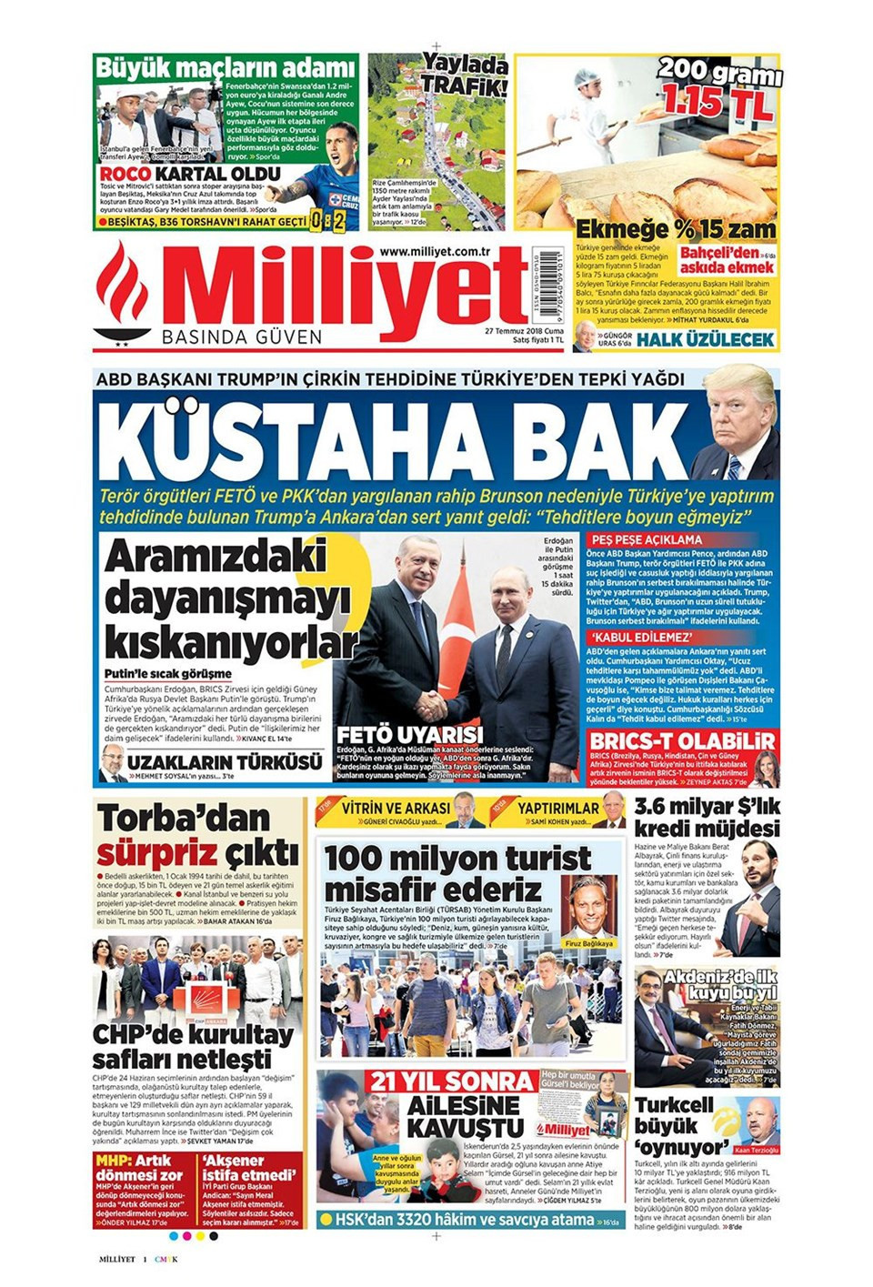 Günün gazete manşetleri (27 Temmuz 2018) - Sayfa 3