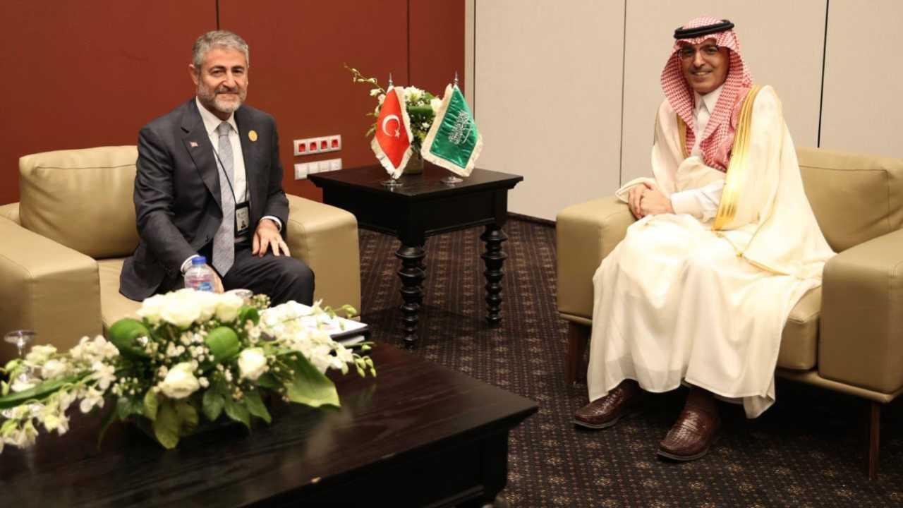 Bakan Nebati, Suudi Arabistan Maliye Bakanı Al-Jadaan ile görüştü