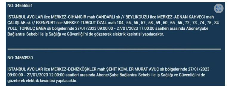 İşte bugün İstanbul'da elektriğin kesileceği 24 ilçe - Sayfa 2