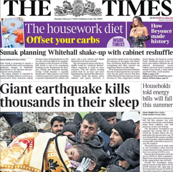 Dünya gazeteleri Kahramanmaraş depremini bu manşetlerle duyurdu - Sayfa 2