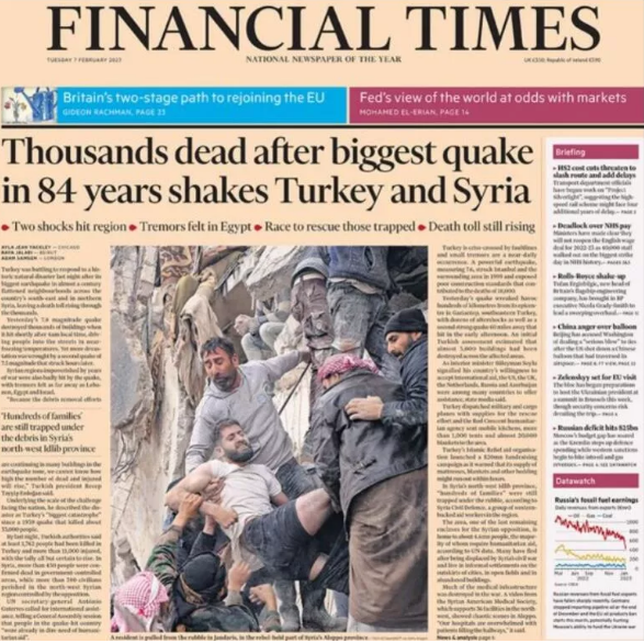 Dünya gazeteleri Kahramanmaraş depremini bu manşetlerle duyurdu - Sayfa 3