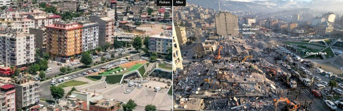 Kahramanmaraş'ta depremden öncesi ve depremden sonrası... Büyük yıkım gözler önüne serildi - Sayfa 4