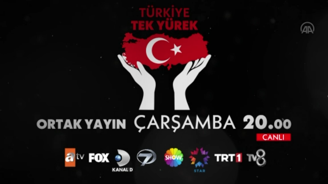 ATV, FOX, Kanal D, Kanal 7, Show TV, Star TV, TRT 1 ve TV8'den ortak canlı yayın