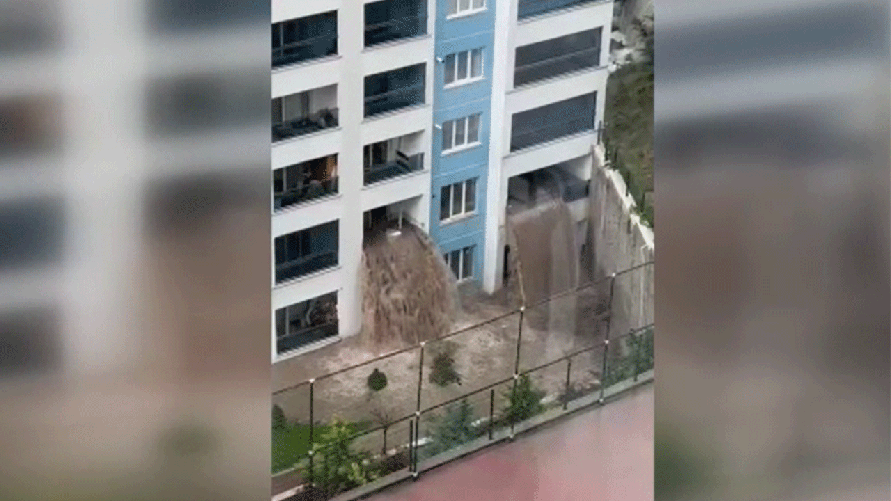 Ankara'da sağanak etkili oldu: Binayı su bastı camları patladı!