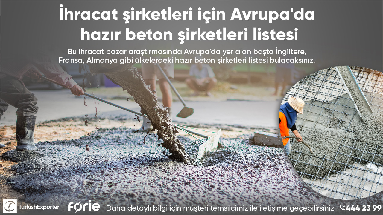 İhracat şirketleri için Avrupa'da hazır beton şirketleri listesi