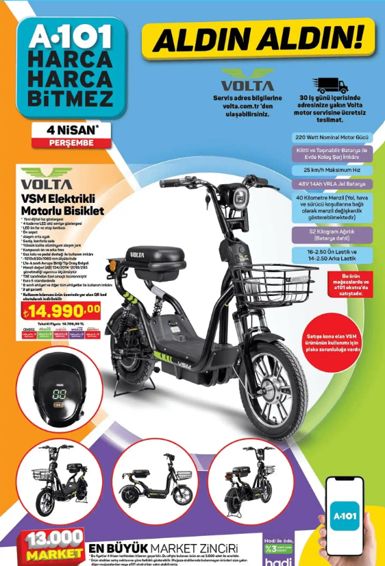 A101 markete bu hafta Elektrikli Motorlu Bisiklet Geliyor! A101 market 4 Nisan 2024 aktüel ürünler - Sayfa 3
