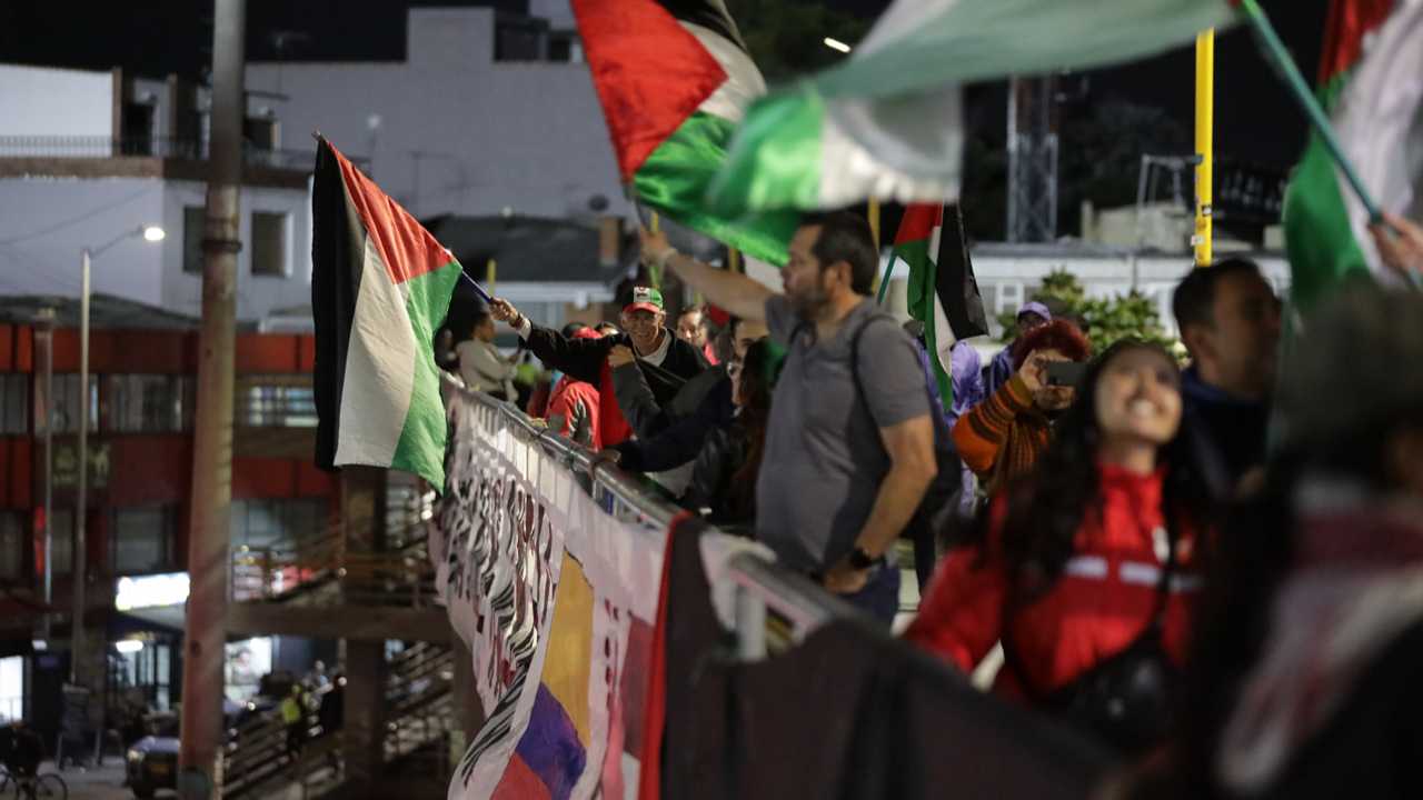 Kolombiya'da Filistin'e destek gösterisi düzenlendi