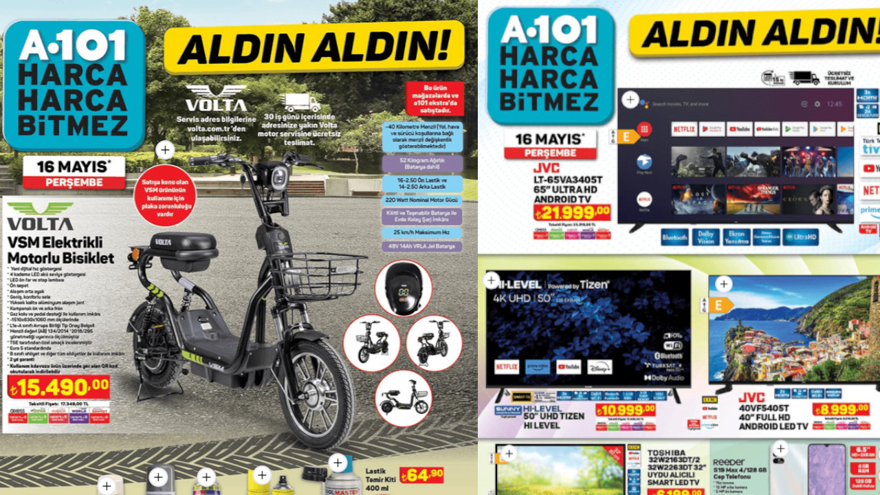 A101 16 Mayıs Aldın Aldın: Bisikletten terliğe indirimli ürünler...