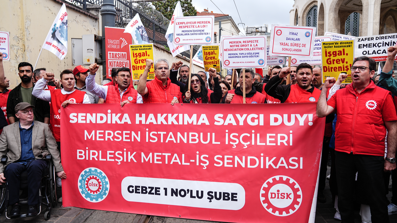 Metal işçileri Taksim'de eylem yaptı