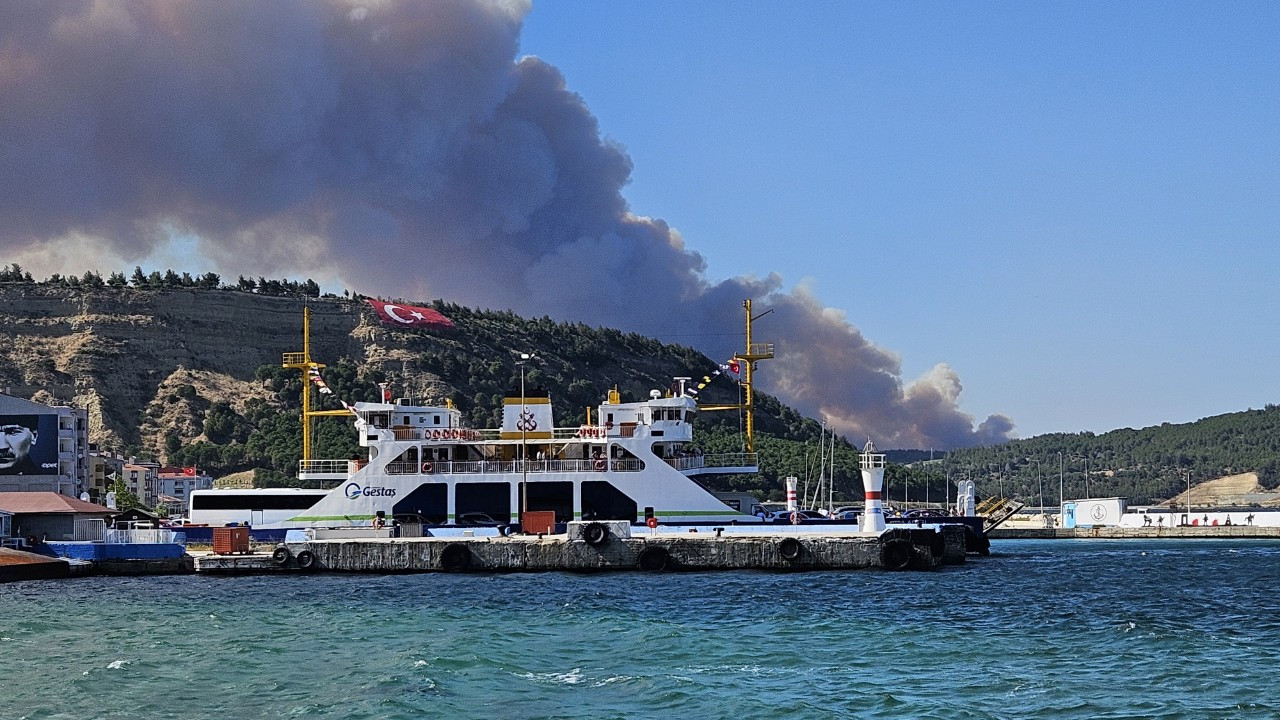 Son dakika: Çanakkale Boğazı'nda orman yangınları! Gemi trafiği tek yönlü askıya alındı