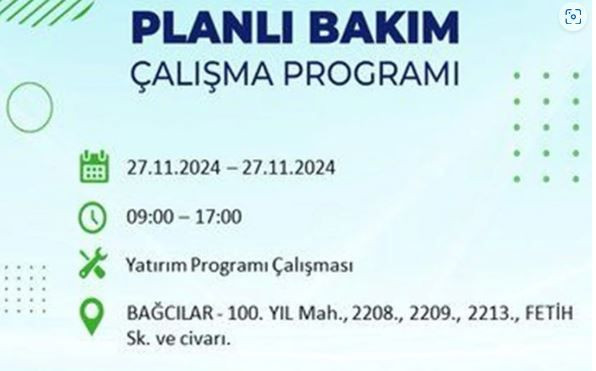 İstanbul'da hangi ilçelerde elektrik kesintisi yapılacak? (27 Kasım 2024 BEDAŞ elektrik kesintisi) - Sayfa 2