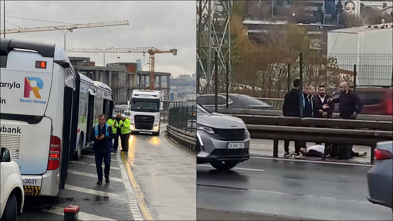 Metrobüste ilginç kaza: Rögar kapağı yerinden fırlayınca yolcu yaralandı!