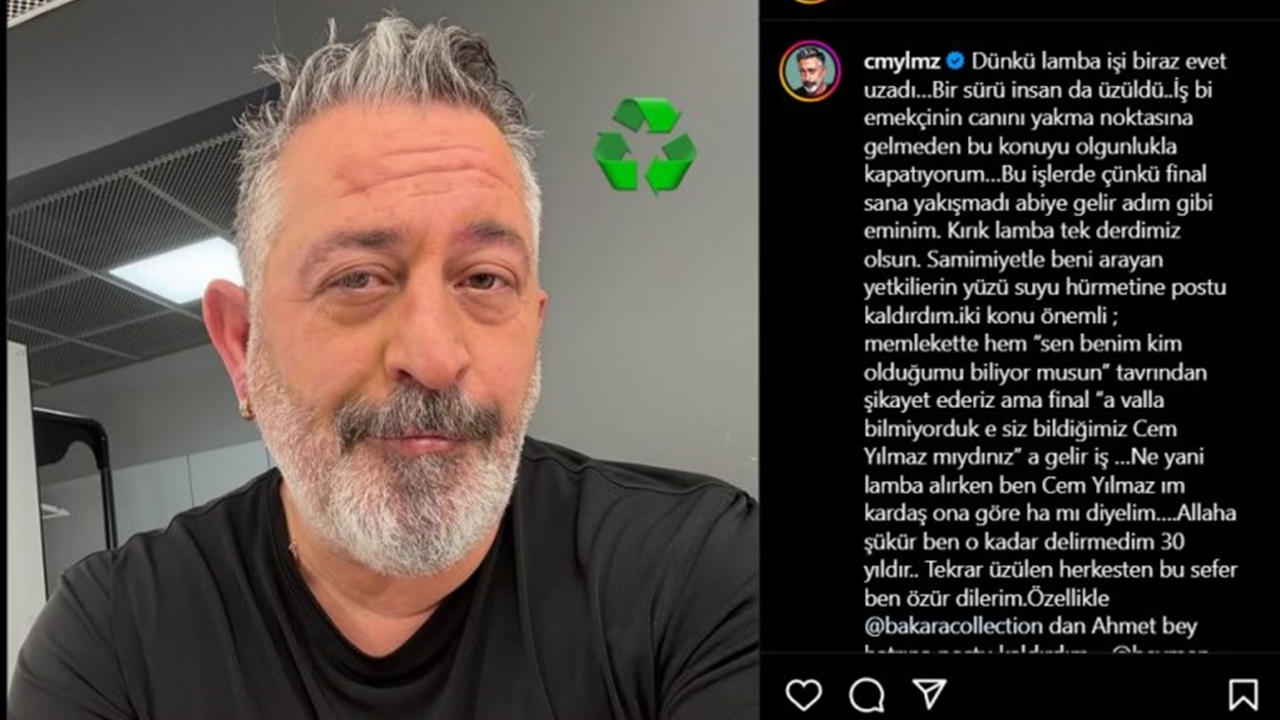 Cem Yılmaz 'kırık lamba' olayına son noktayı koydu!