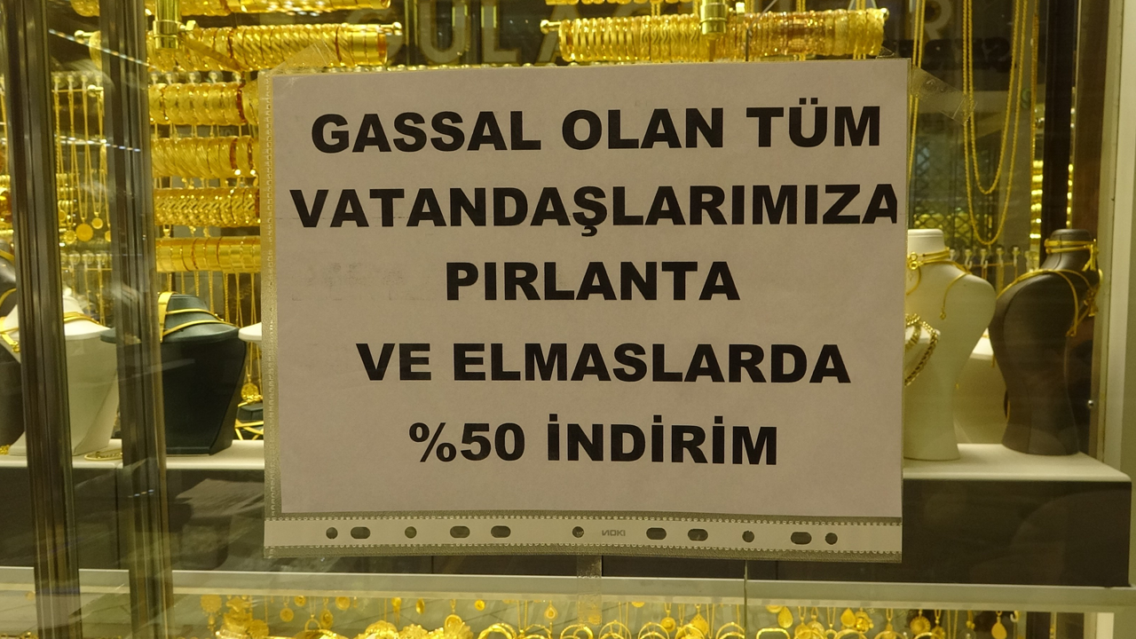 Gassallara elmas ve pırlantada yüzde 50 indirim