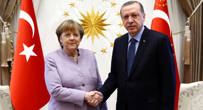 Cumhurbaşkanı Erdoğan, Merkel'i kabul etti