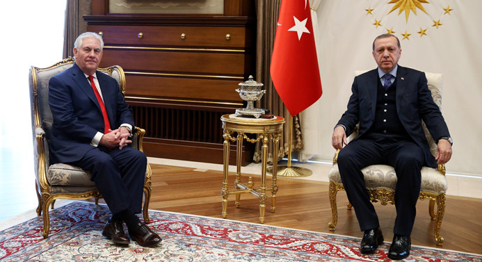 Erdoğan, Tillerson'u kabul etti