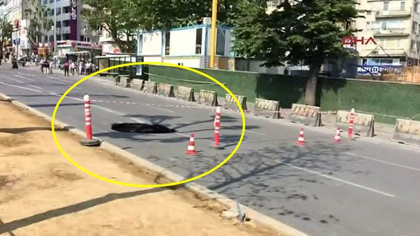 Yol çöktü, Barbaros Bulvarı kısmen kapatıldı