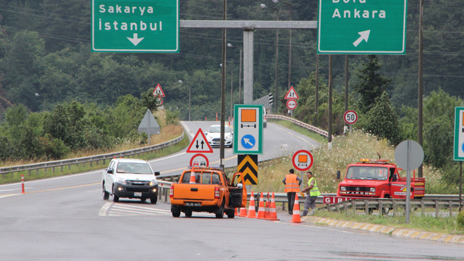 Bolu Dağı Tem Otoyolu Ankara istikameti 10 gün trafiğe kapatıldı