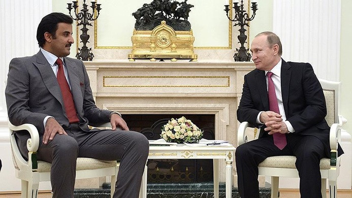 Katar Emiri Al Sani, Putin ile bir araya geldi